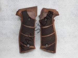 Sig Sauer P 226 Balık Pulu Çizgili Ceviz Ahşap Silah Kabze