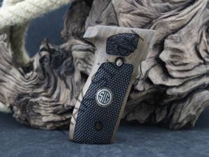 Sig Sauer P 226 Sarı Metal Arma Sig Baklava Motif Ceviz Ahşap Silah Kabze