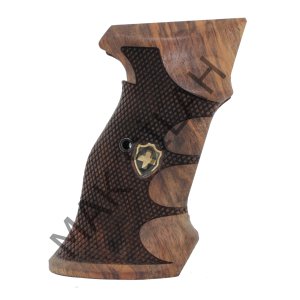 Sig P 210 Atış Sarı Metal Kalkan Çift Motif Parmak İzi Baklava Ceviz Ahşap Silah Kabze