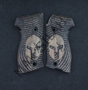 Sig P 220 Gladyatör Parmak İzi Motif Ceviz Ahşap Silah Kabze