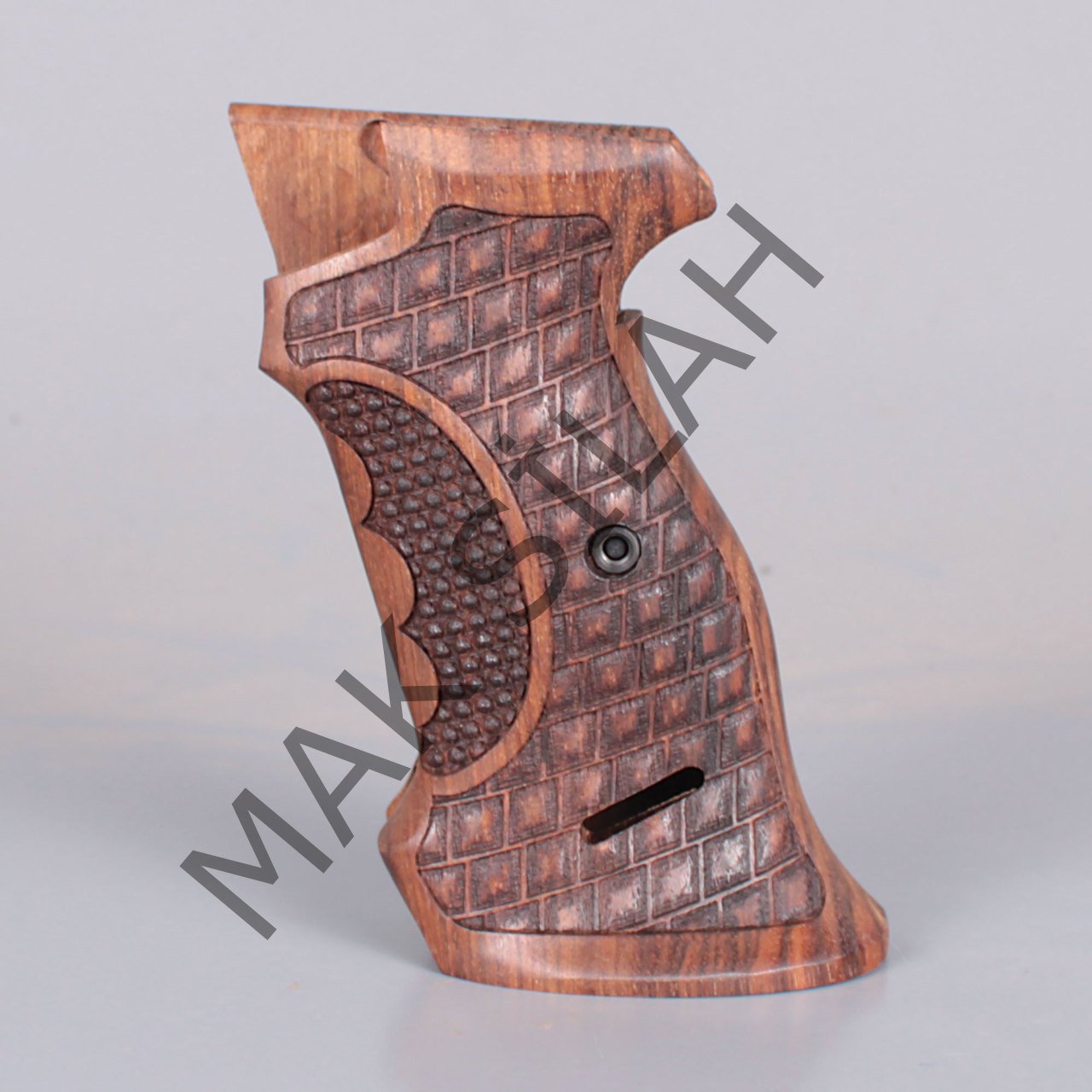 Sig P 210 Atış Çift Motif Parmak İzi Ceviz Ahşap Silah Kabze