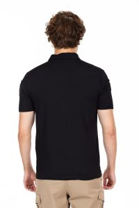 AKN 708 POLO YAKA KISA KOLLU TAKTİK T-SHIRT-SİYAH