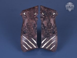 Cz 75 B Sarı Metal Göz Pençe Ceviz Ahşap Silah Kabze