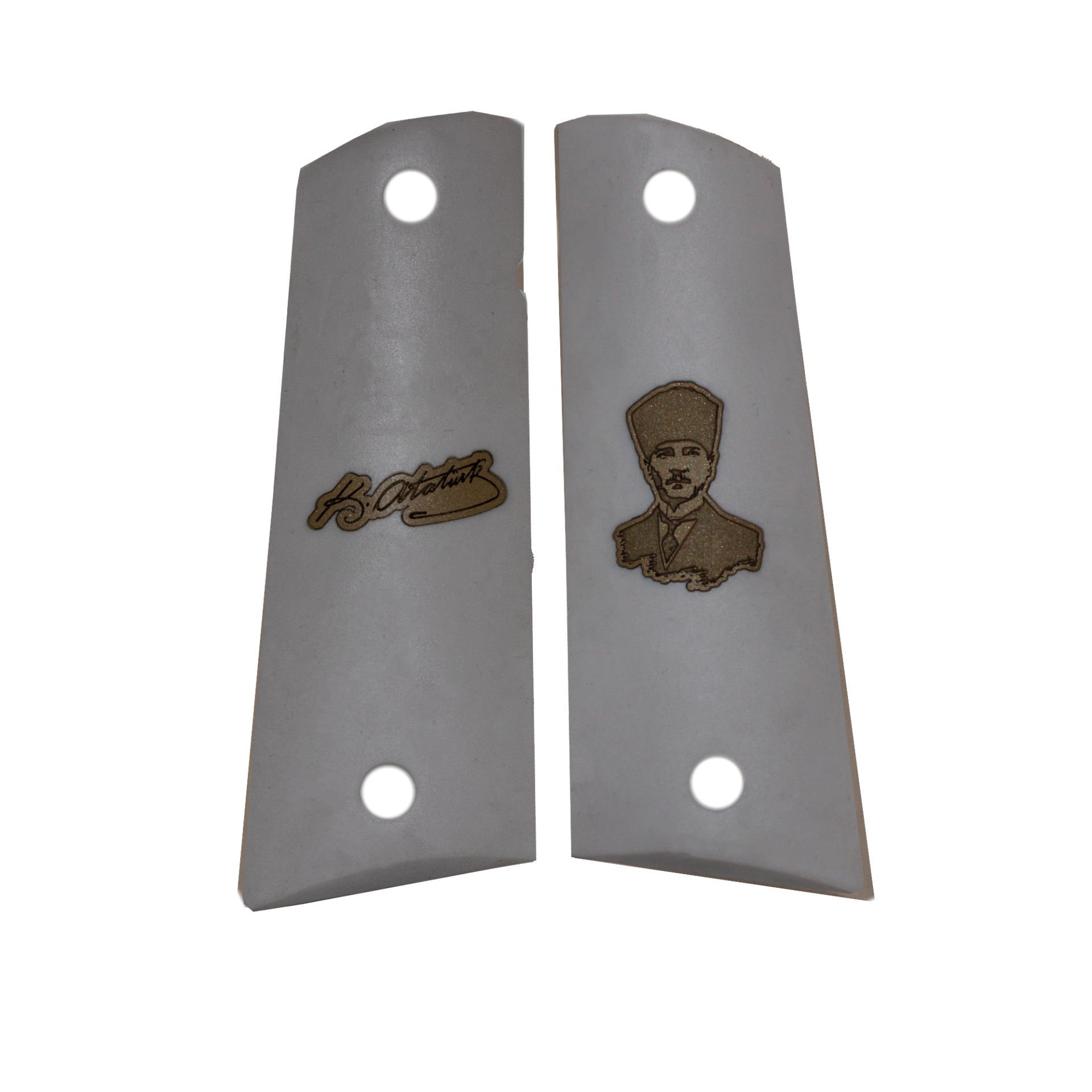 1911 Beyaz Akrilik Sarı Metal
