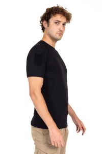 AKN 713 BİSİKLET YAKA KISA KOLLU TAKTİK T-SHIRT-SİYAH