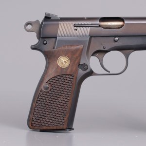 Yavuz 14 Sarı Metal Kurt Brown Balık Pulu Ceviz Ahşap Silah Kabze