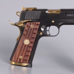 Yavuz 1911Sarı Metal Kurt Orange Oluk Ceviz Ahşap Silah Kabze