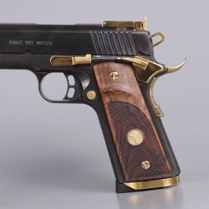 Yavuz 1911 Sarı Metal Kurt Nokta Motif Ceviz Ahşap Silah Kabze