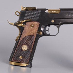 Yavuz 1911 Sarı Metal Kurt Nokta Motif Ceviz Ahşap Silah Kabze