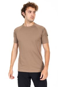 AKN 713 BİSİKLET YAKA KISA KOLLU TAKTİK T-SHIRT-BEJ