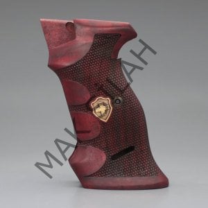 Sig P 210 Atış Red Sarı Metal Arma Haç Parmak İzi Motif Ceviz Ahşap Silah Kabze