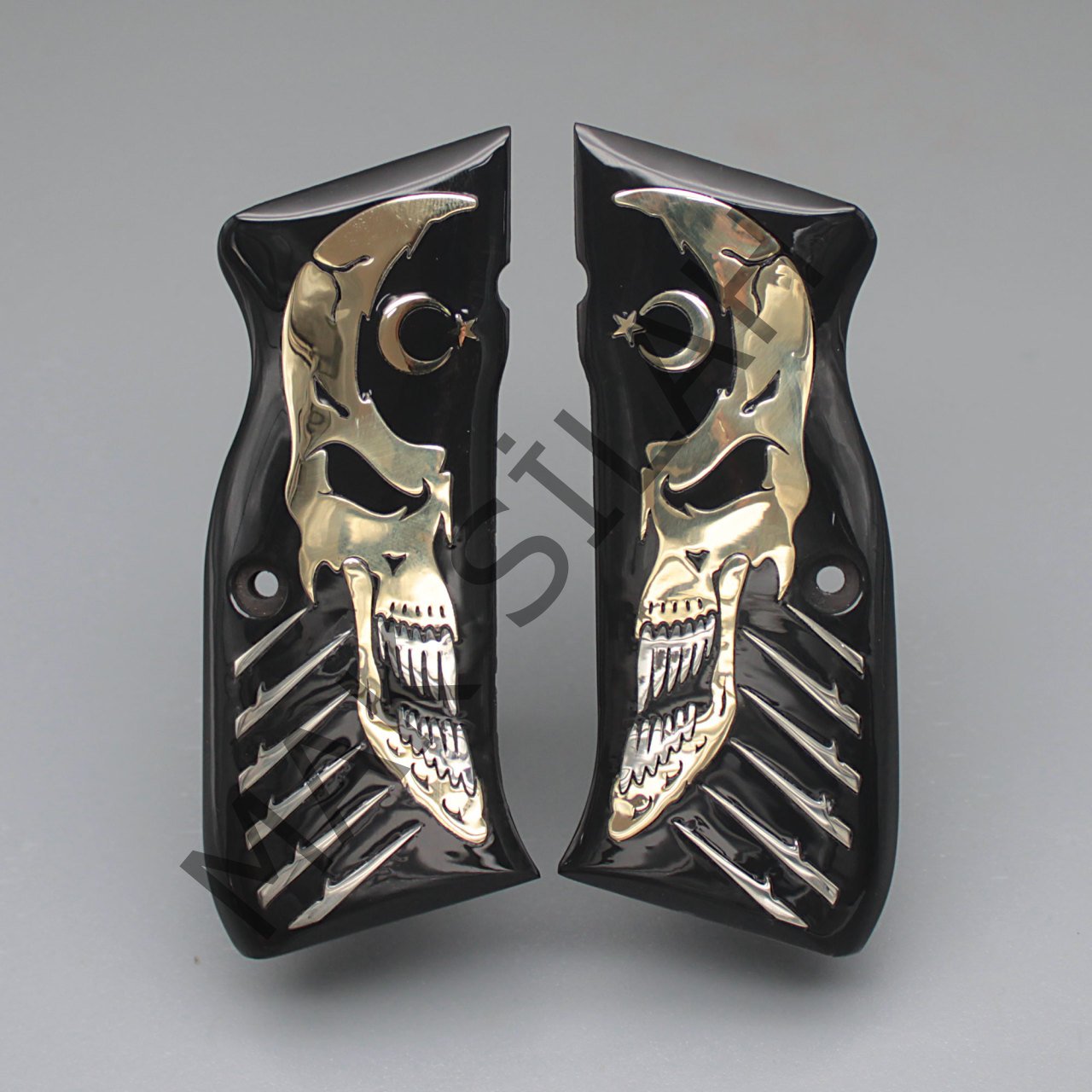 Sarsılmaz Light Sarı Metal Kuru Kafa Akrilik Silah Kabze