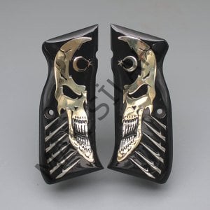 Sarsılmaz Light Sarı Metal Kuru Kafa Akrilik Silah Kabze