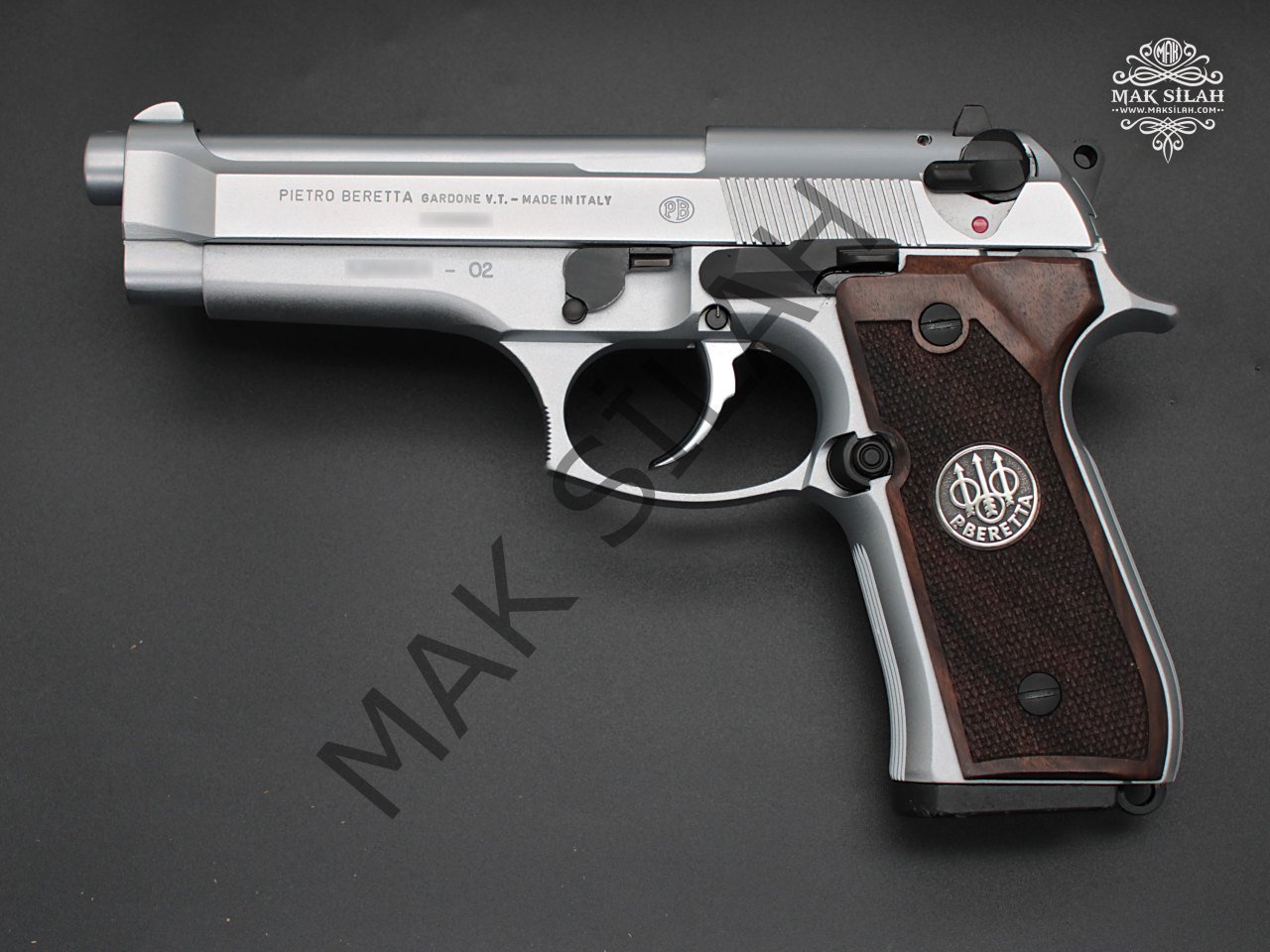 Beretta 92FS // Beyaz Krom Kaplama,Parçalar Siyah Krom