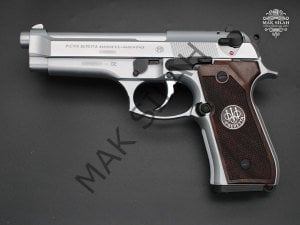 Beretta 92FS // Beyaz Krom Kaplama,Parçalar Siyah Krom