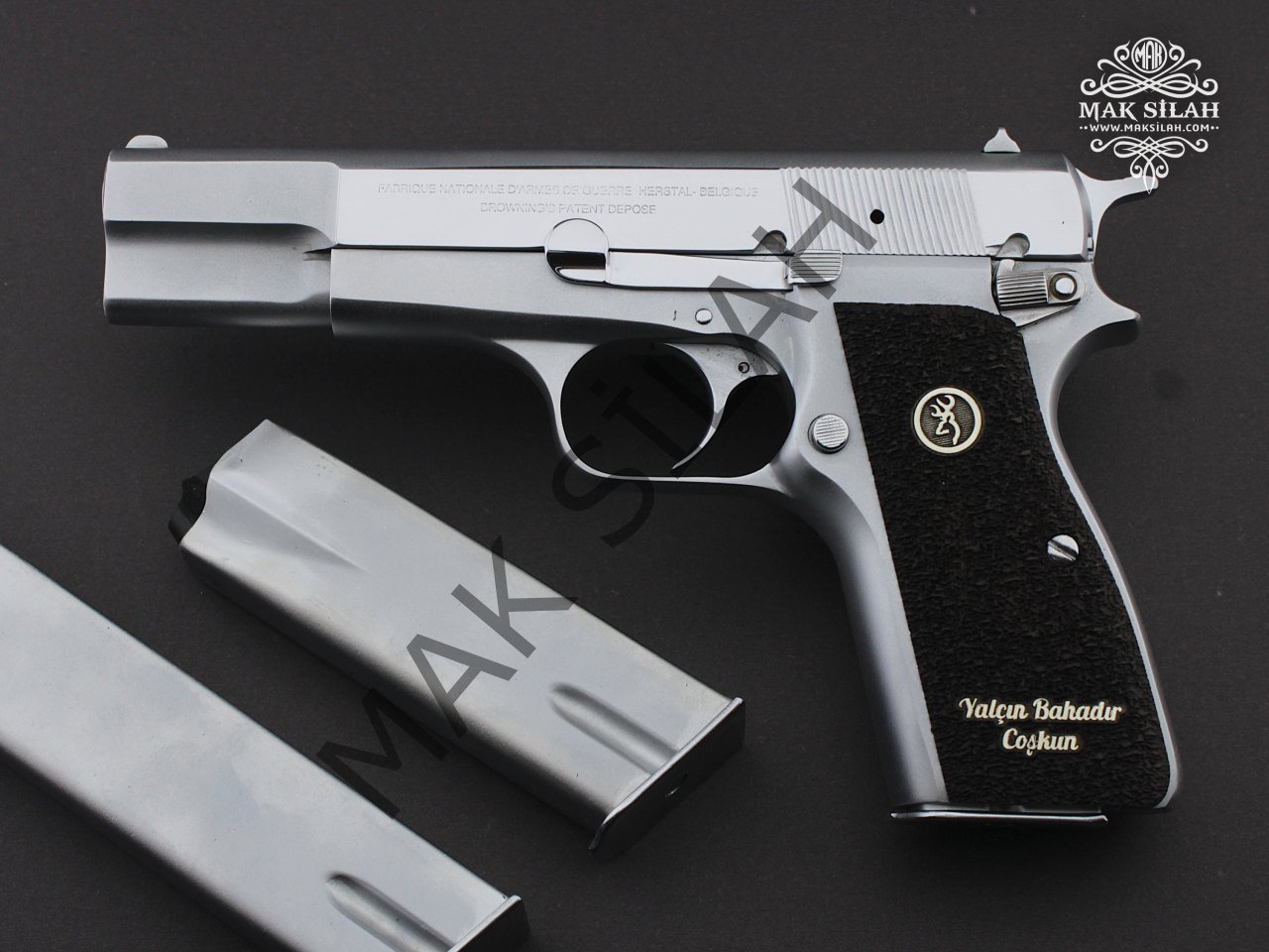 Browning HP // Beyaz Krom Kaplama