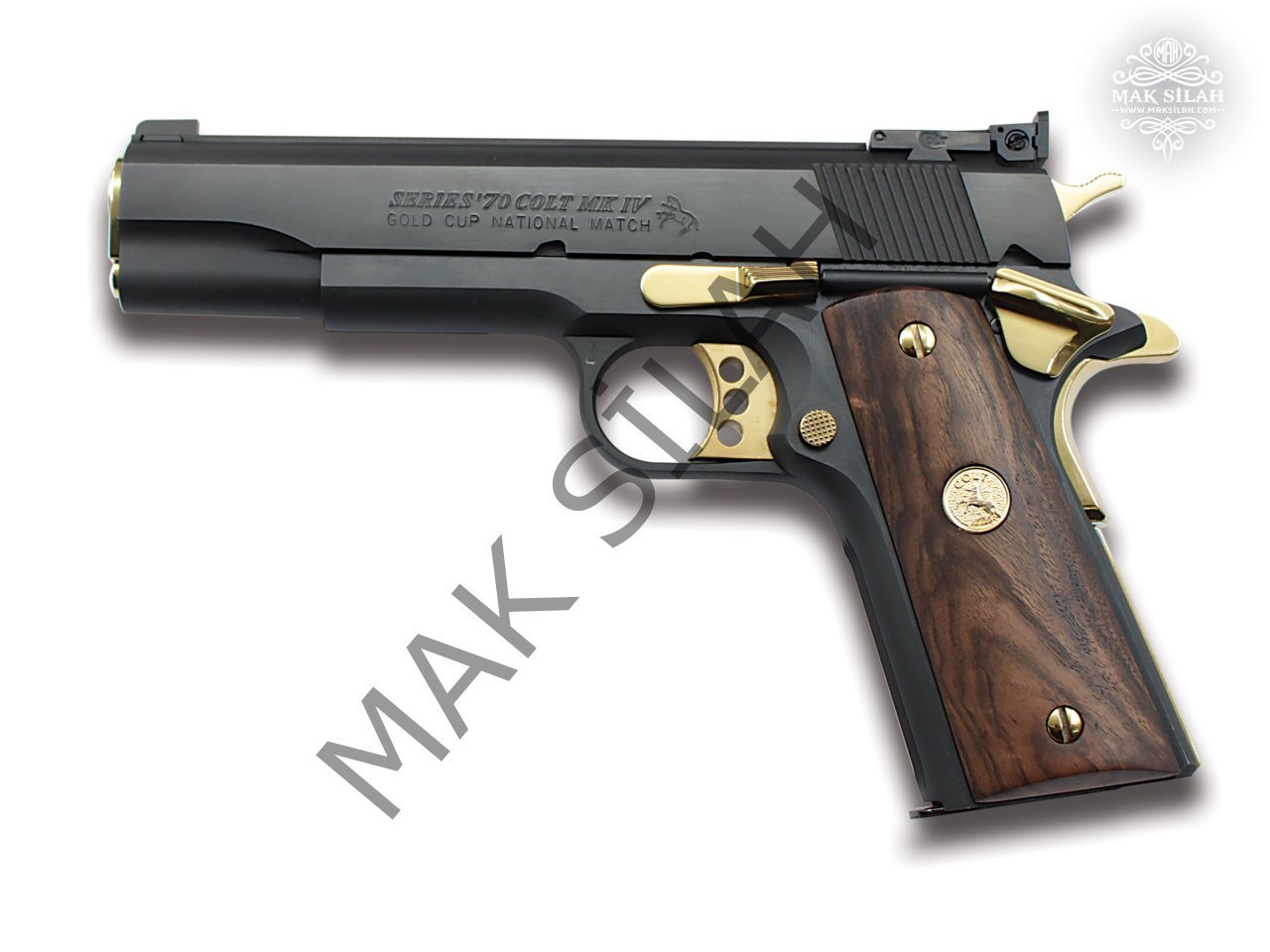 Colt 1911 // Siyah Meneviş Kaplama,Parçalar Sarı Titanyum