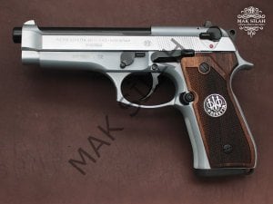 Beretta 92FS // Beyaz Krom Kaplama,Parçalar Siyah Krom