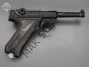 Luger P08 // Özel Gravür,Gümüş Kakmalı Özel Tasarm