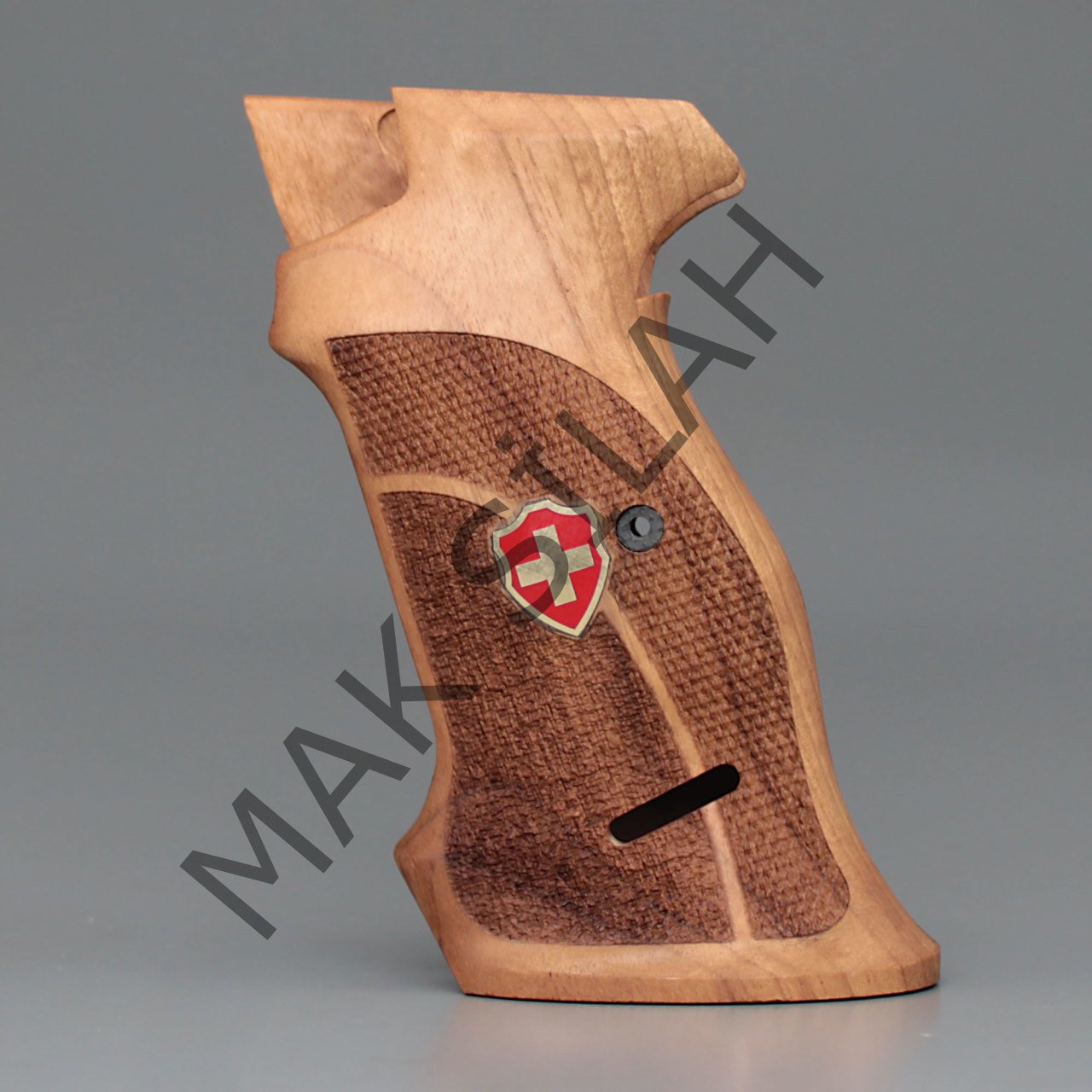 Sig P 210 Atış Sarı Metal Mineli Çift Motif Ceviz Ahşap Silah Kabze