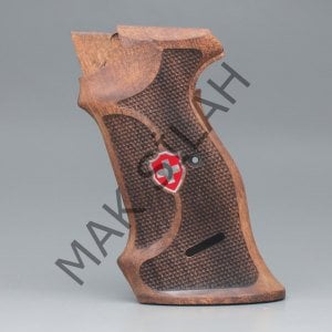Sig P 210 Atış Beyaz Metal Arma Mineli Nokta Motif Ceviz Ahşap Silah Kabze