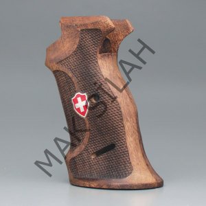 Sig P 210 Atış Beyaz Metal Arma Mineli Nokta Motif Ceviz Ahşap Silah Kabze