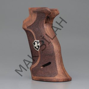 Sig P 210 Atış Beyaz Metal Mineli Nokta Motif Ceviz Ahşap Silah Kabze