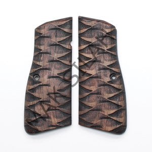 Browning Hp Zigzag Yılan Deri Motif Ceviz Ahşap Silah Kabze