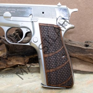 Browning Hp Balık Pulu Motif Ceviz Ahşap Silah Kabze