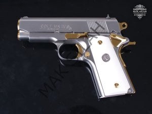 Colt 1911 MK IV // Füme Titanyum Kaplama,Parçalar Sarı Titanyum