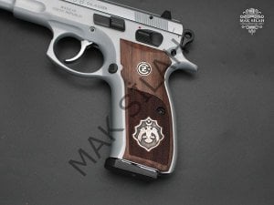 CZ 75B // Mat Beyaz Krom Kaplama,Parçalar Siyah Krom