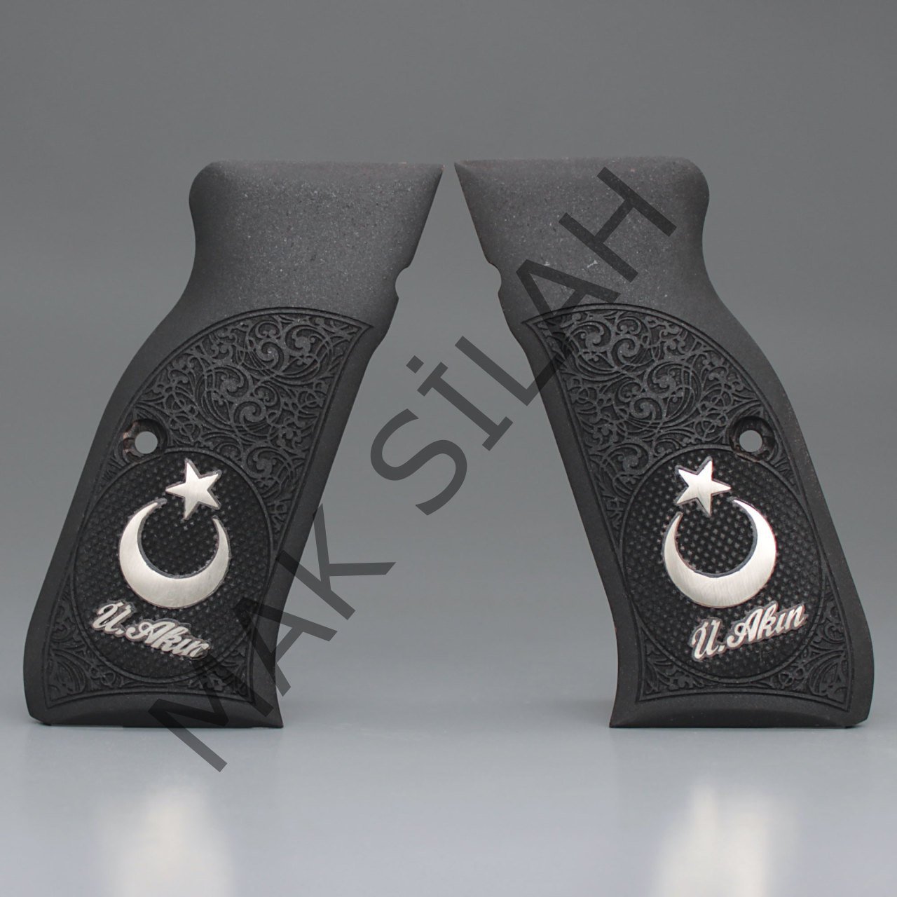 Sarsılmaz Light Beyaz Metal Ay Yıldız İsim Ceviz Ahşap Silah Kabze
