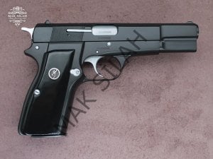 Browning HP // Siyah Krom,Parçalar Mat Beyaz Krom