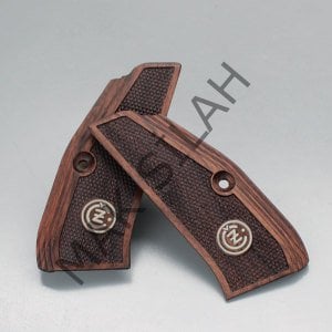 Cz 75 B Sport Sarı Metal Cz Arma Pütürlü Motif Ceviz Ahşap Silah Kabze