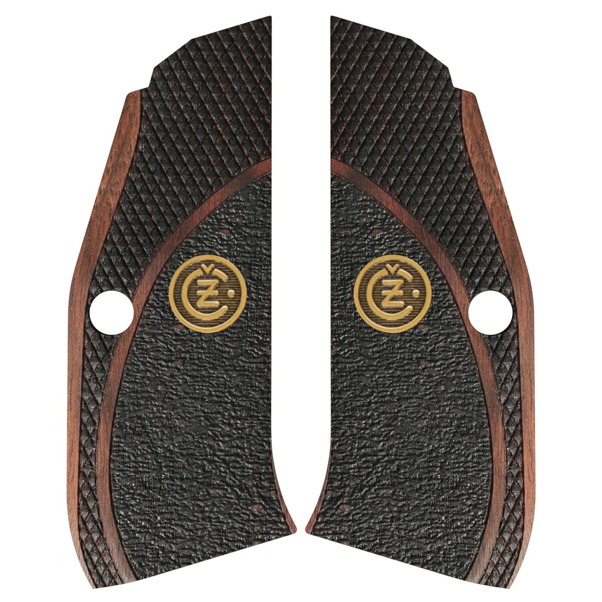 Cz Shadow 2 Compackt Cift Desen Sari Metal Logolu Ceviz Ahşap Silah Kabze