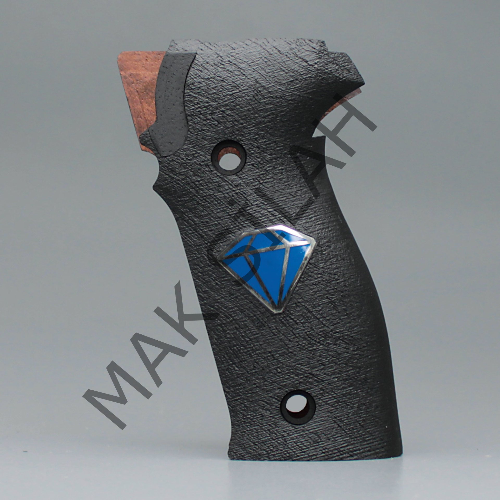 Sig Sauer P 226 Beyaz Metal Elmas Mineli Dark Ceviz Ahşap Silah Kabze