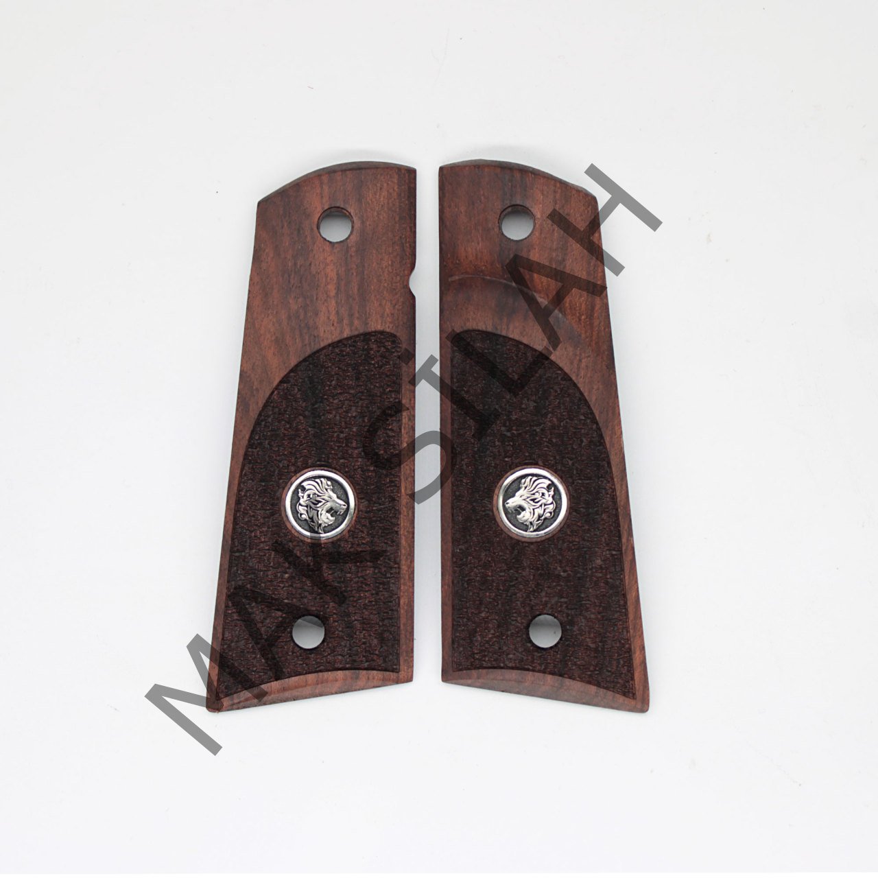 Colt 1911 Beyaz Metal Arma Aslan Ceviz Ahşap Silah Kabze