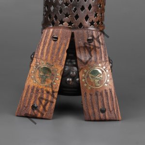 Colt 1911 Sarı Metal Yıldız Kuru Kafa Ceviz Ahşap Silah Kabze