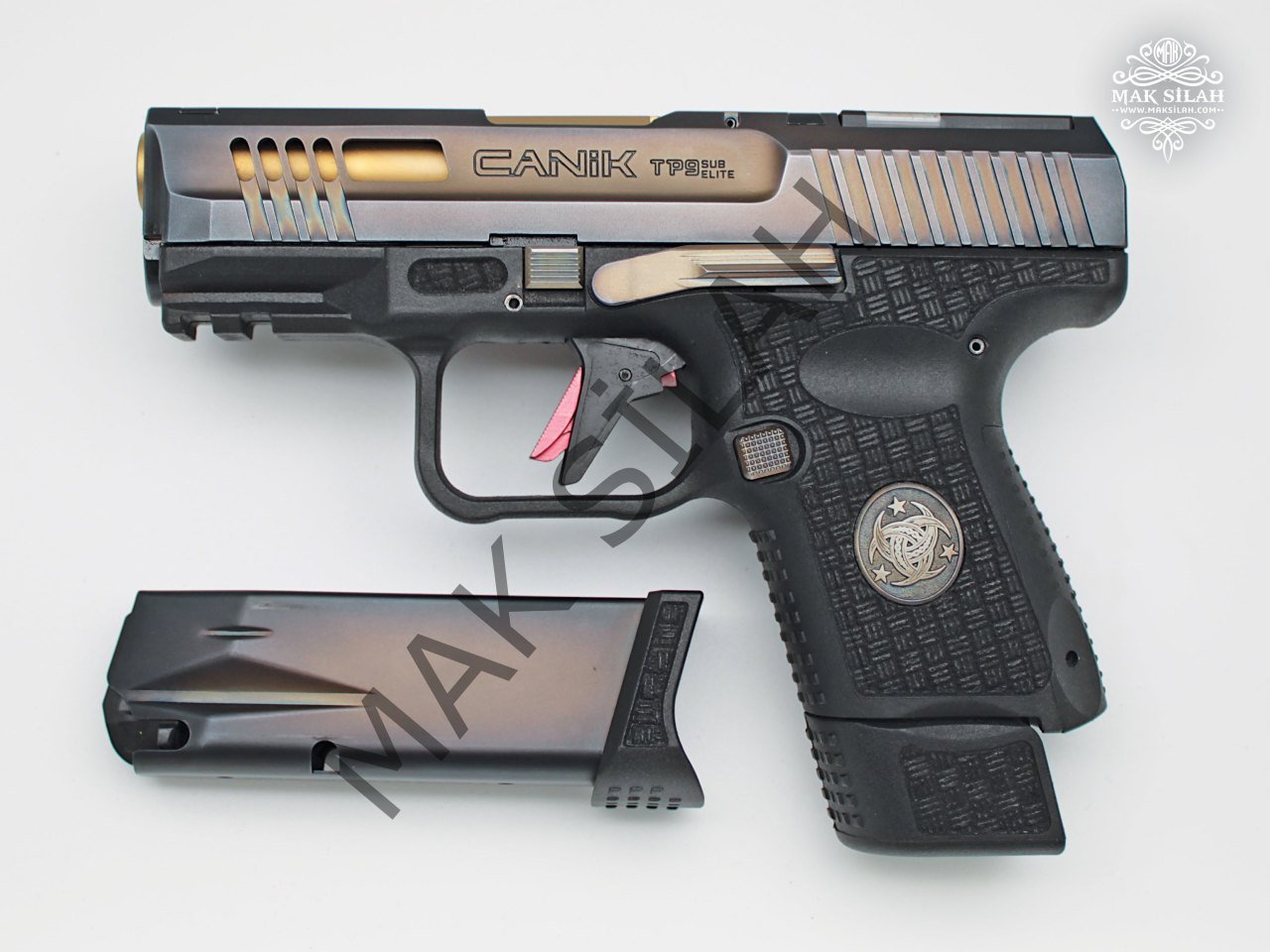 Canik TP9 Sub Elite // Özel Tasarım Modifiye,Eskitme Füme Titanyum,Polimer Desen