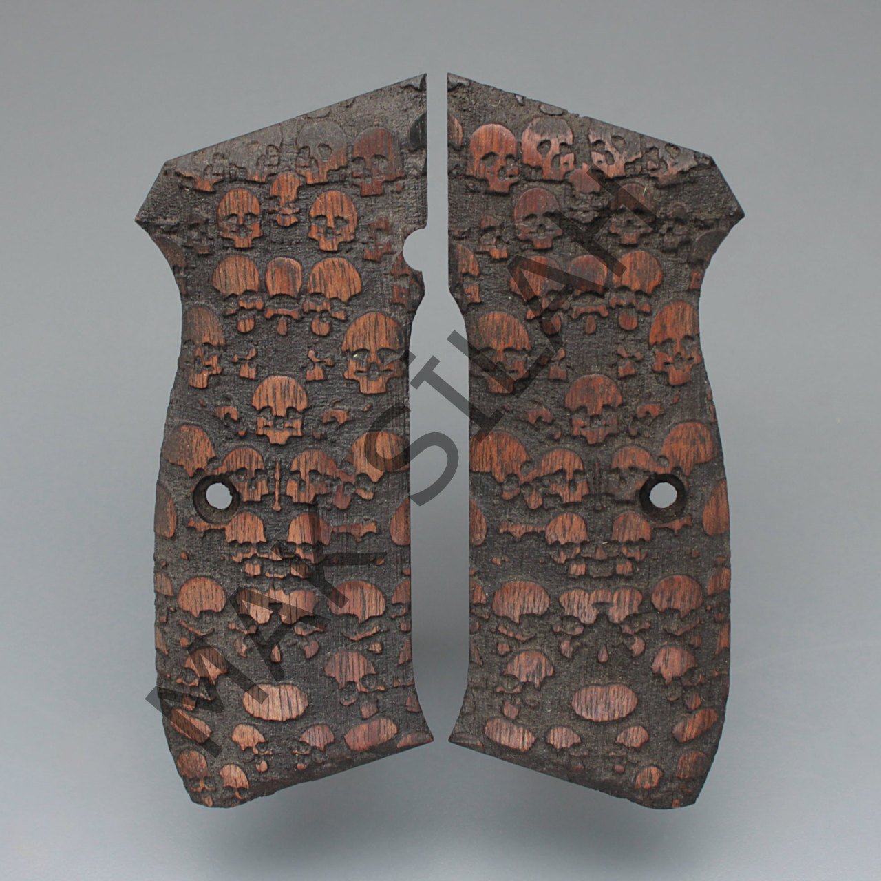 Cz 75 B 85 B Kuru Kafa Motif Ceviz Ahşap Silah Kabze