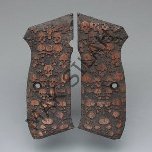 Cz 75 B 85 B Kuru Kafa Motif Ceviz Ahşap Silah Kabze