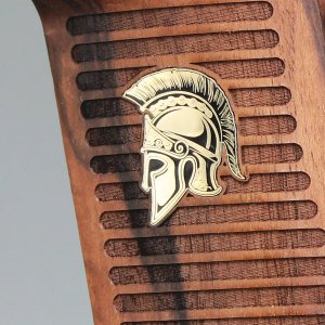 Desert Eagle Sarı Metal Migfer Çizgili Motif Ceviz Ahşap Silah Kabze