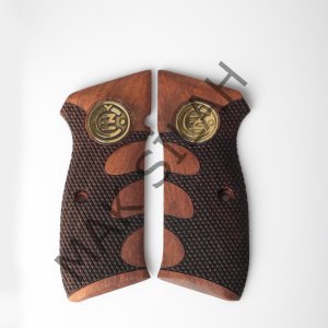Cz 75 B 85 B Sarı Metal Cz Arma Parmak İzi Ceviz Ahşap Silah Kabze
