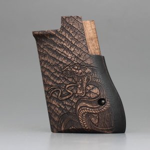 Desert Eagle Yılan Motif Ceviz Ahşap Silah Kabze