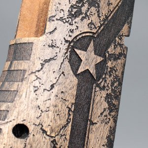 Desert Eagle Yıldız Motif Ceviz Ahşap Silah Kabze