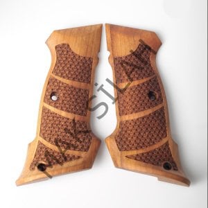 Cz 75 B Atış Balık Pulu Çizgili Motif Ceviz Ahşap Silah Kabze