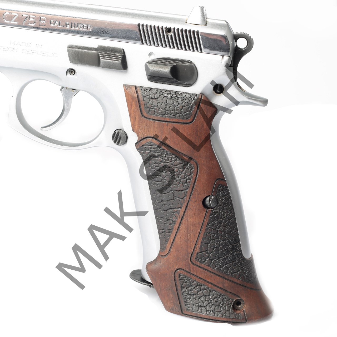 Cz 75 B Atış Kesik Çizgi Motif Ceviz Ahşap Silah Kabze