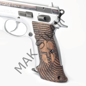 Cz 75 B Atış Gladyatör Parmak İzi Motif Ceviz Ahşap Silah Kabze