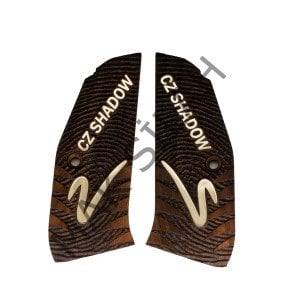 Cz Shadow 2 Sarı Metal Parmak İzi Motif Ceviz Ahşap Silah Kabze