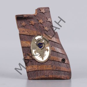 Desert Eagle Sarı Metal Kartal USA Mineli Ceviz Ahşap Silah Kabze